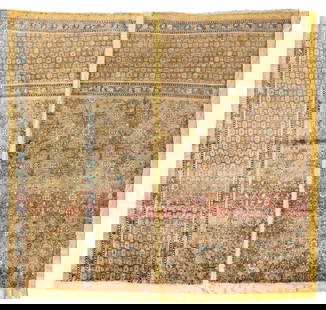 Two Silk Kashgar Rug Fragments: 166 x 88 cm and 164 x 90 cm (5' 5" x 2' 11" and 5' 5" x 2' 11") East Turkestan, 19th century Condition: fragments, mostly good pile, scattered small repairs, signs of use Published: „Gewebt und gekn