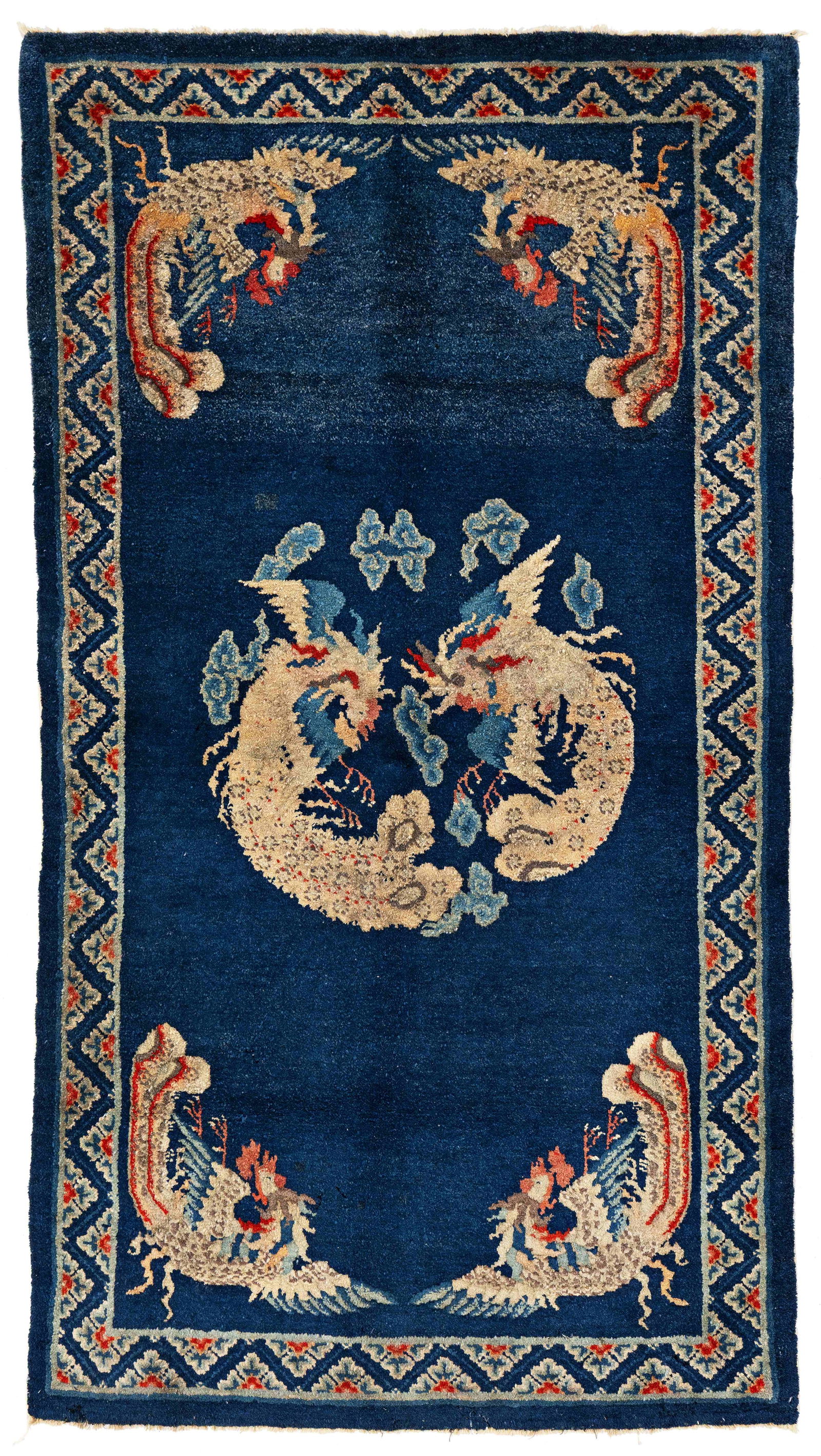 Pao Tao Rug: Pao Tao 164 x 89 cm (5' 5" x 2' 11") China, early 20th century Condition: good, good pile, scattered small repairs, scattered small moth damage Warp: cotton, weft: cotton, pile: wool
