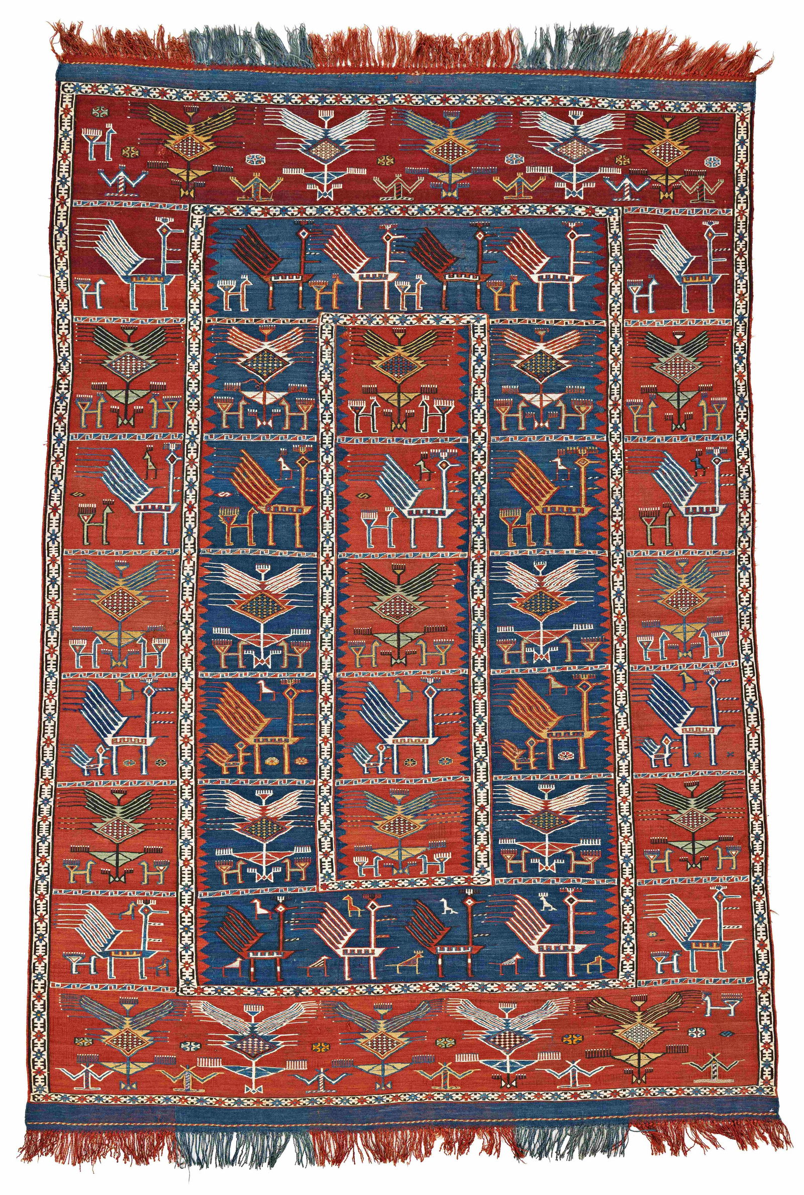 Akstafa Verneh: Akstafa Verneh 205 x 138 cm (6' 9" x 4' 6") Caucasus, late 19th century Condition: very good, scattered small repairs Warp: wool, weft: wool