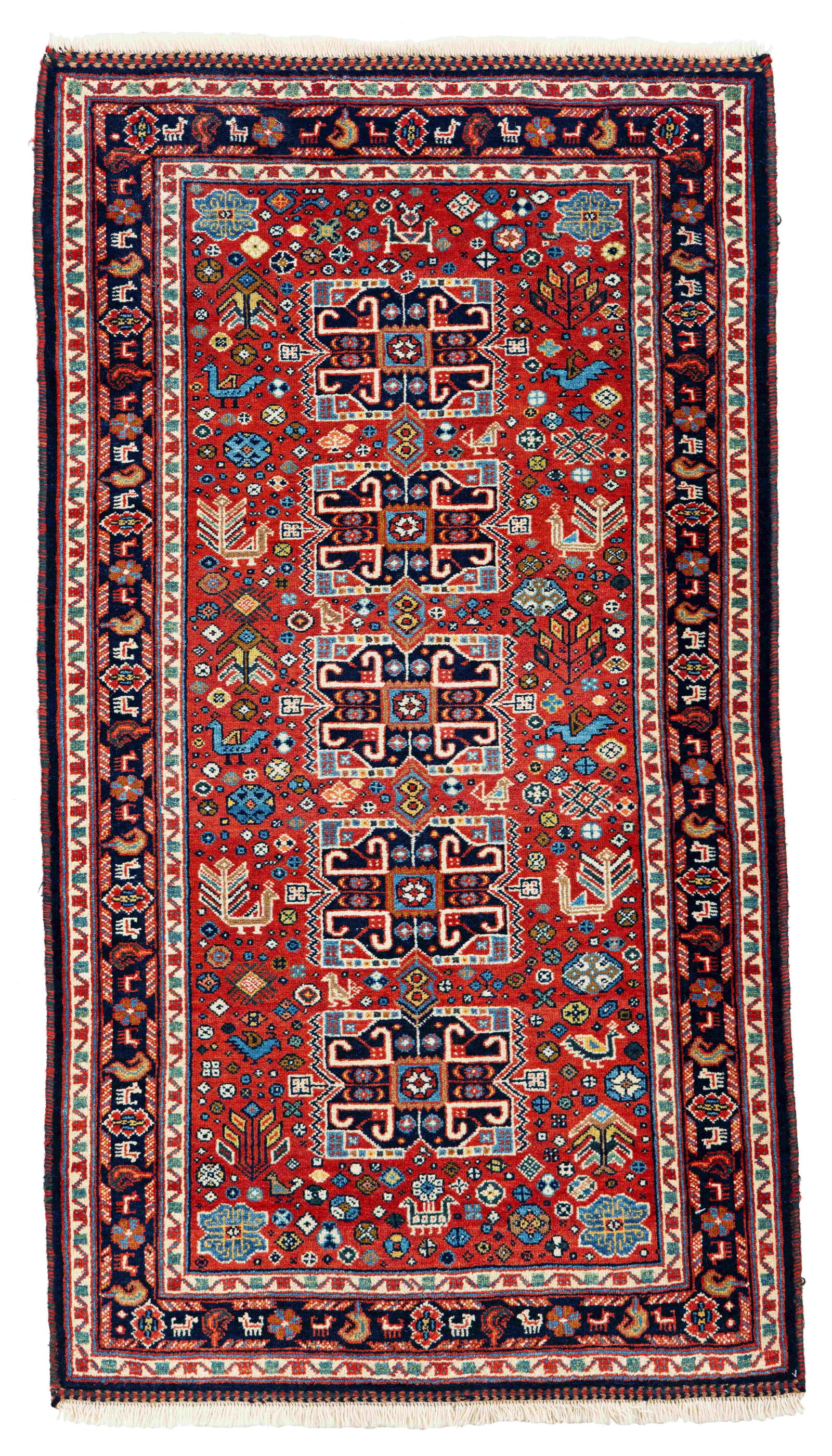 Qashqai "Miri" Rug: Qashqai "Miri" 153 x 85 cm (5' x 2' 9") Persia, ca. 1990 Condition: very good, full pile, minor signs of use at the sides Warp: wool, weft: wool, pile: wool