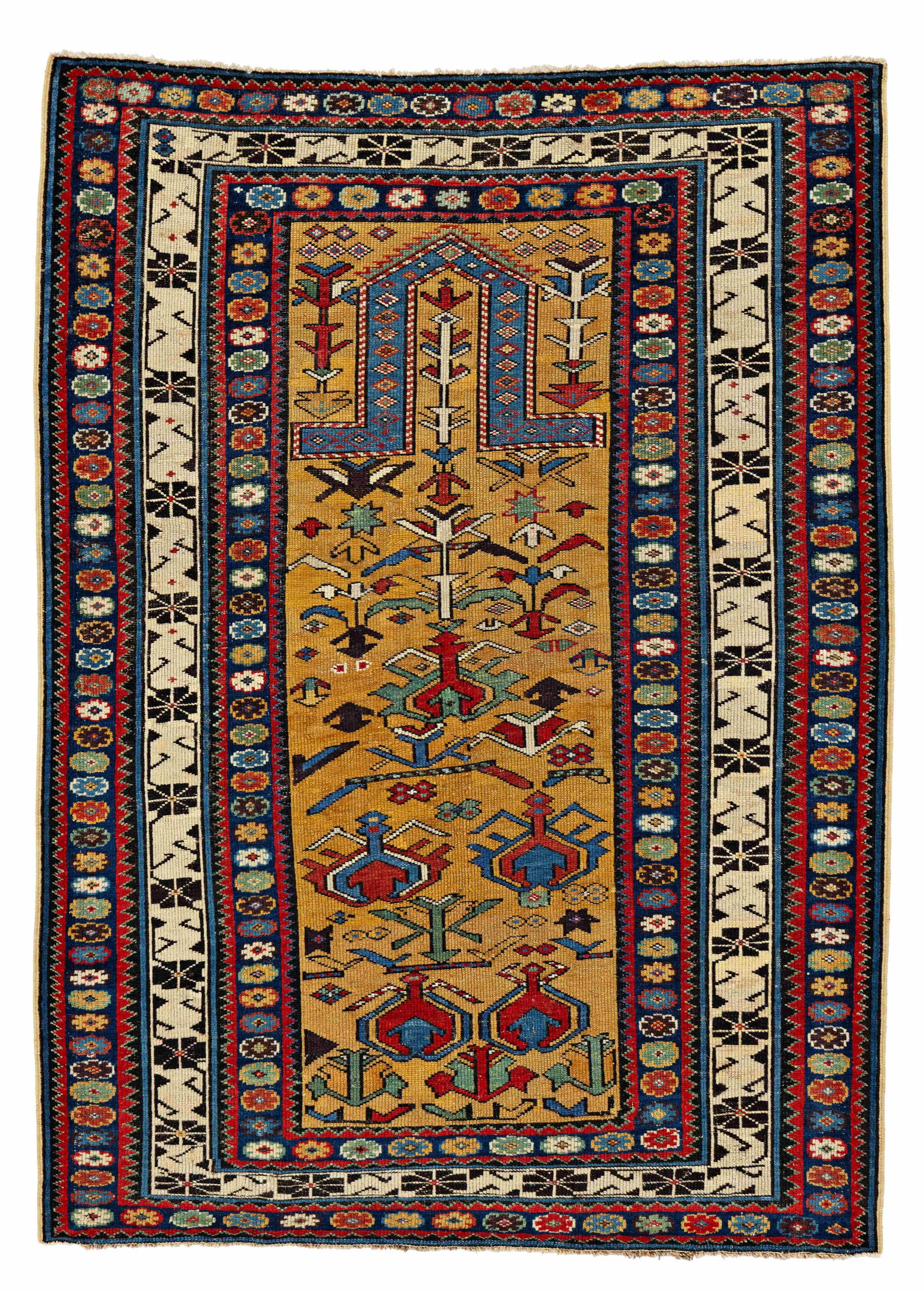Yellow-Ground Kuba Prayer Rug (1 of 6)