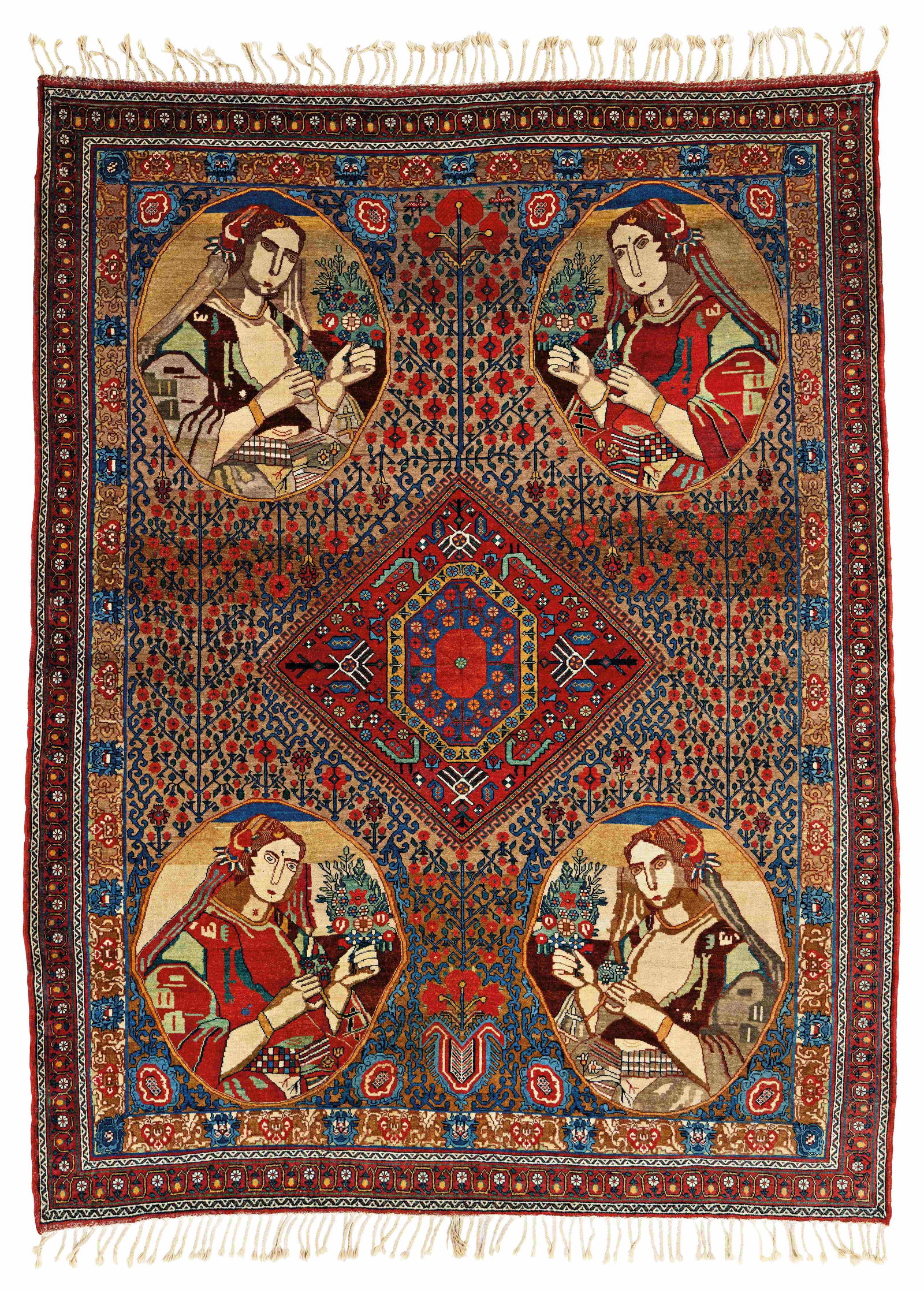 Fine Unusual Neiriz Pictorial Rug (1 of 6)