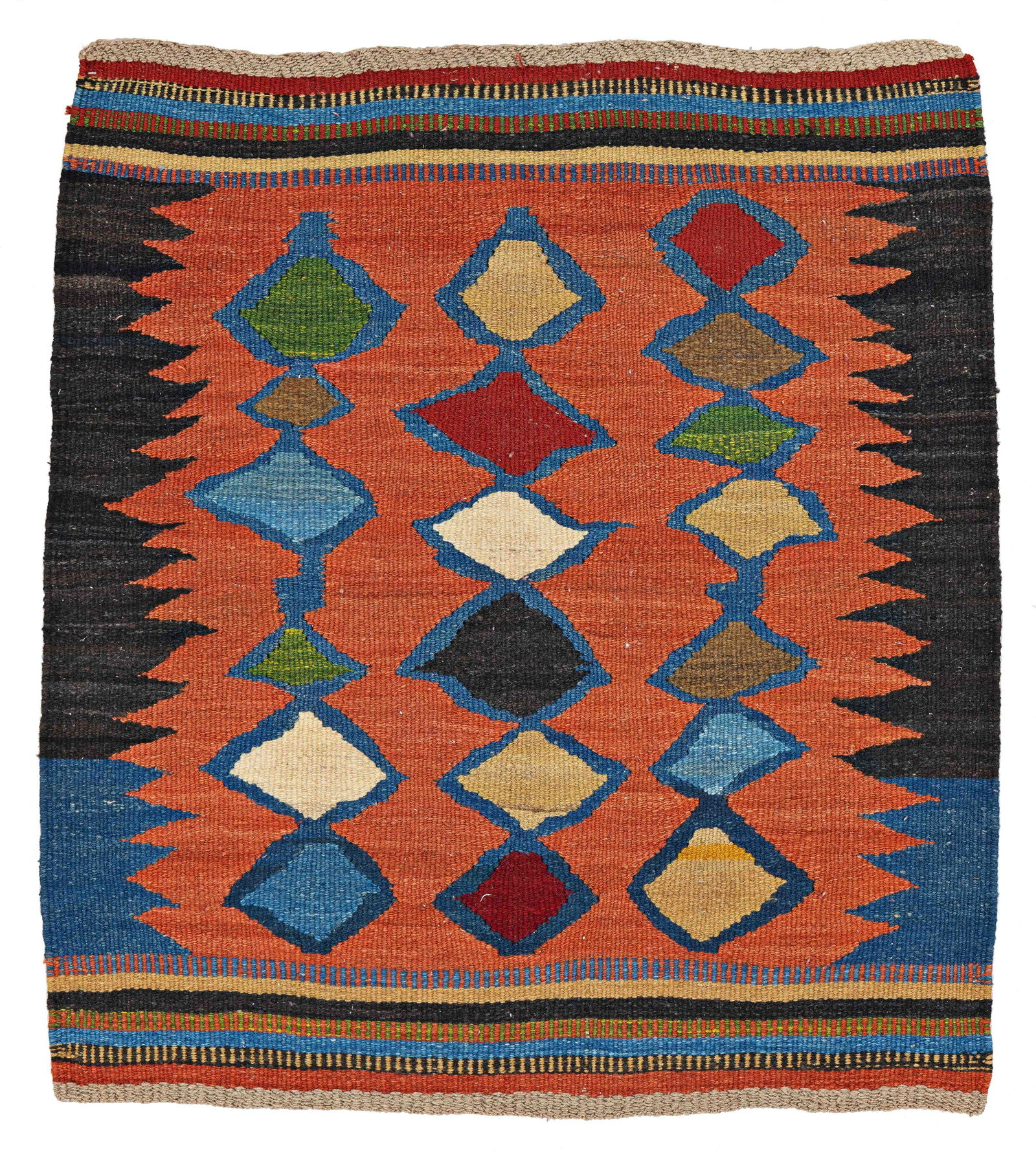 Kamu Sofreh: Kamu Sofreh 111 x 101 cm (3' 8" x 3' 4") Persia, ca. 1940 Condition: excellent Warp: wool, weft: wool