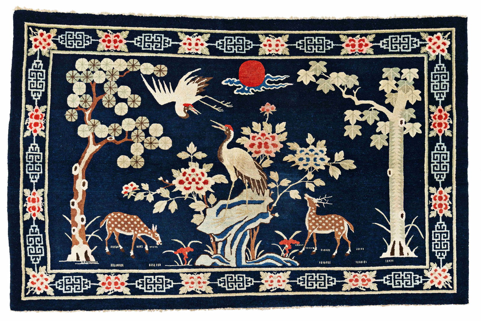 Peking Pictorial Rug: Peking Pictorial Rug 212 x 134 cm (6' 11" x 4' 5") China, ca. 1920 Condition: excellent Warp: cotton, weft: cotton, pile: wool