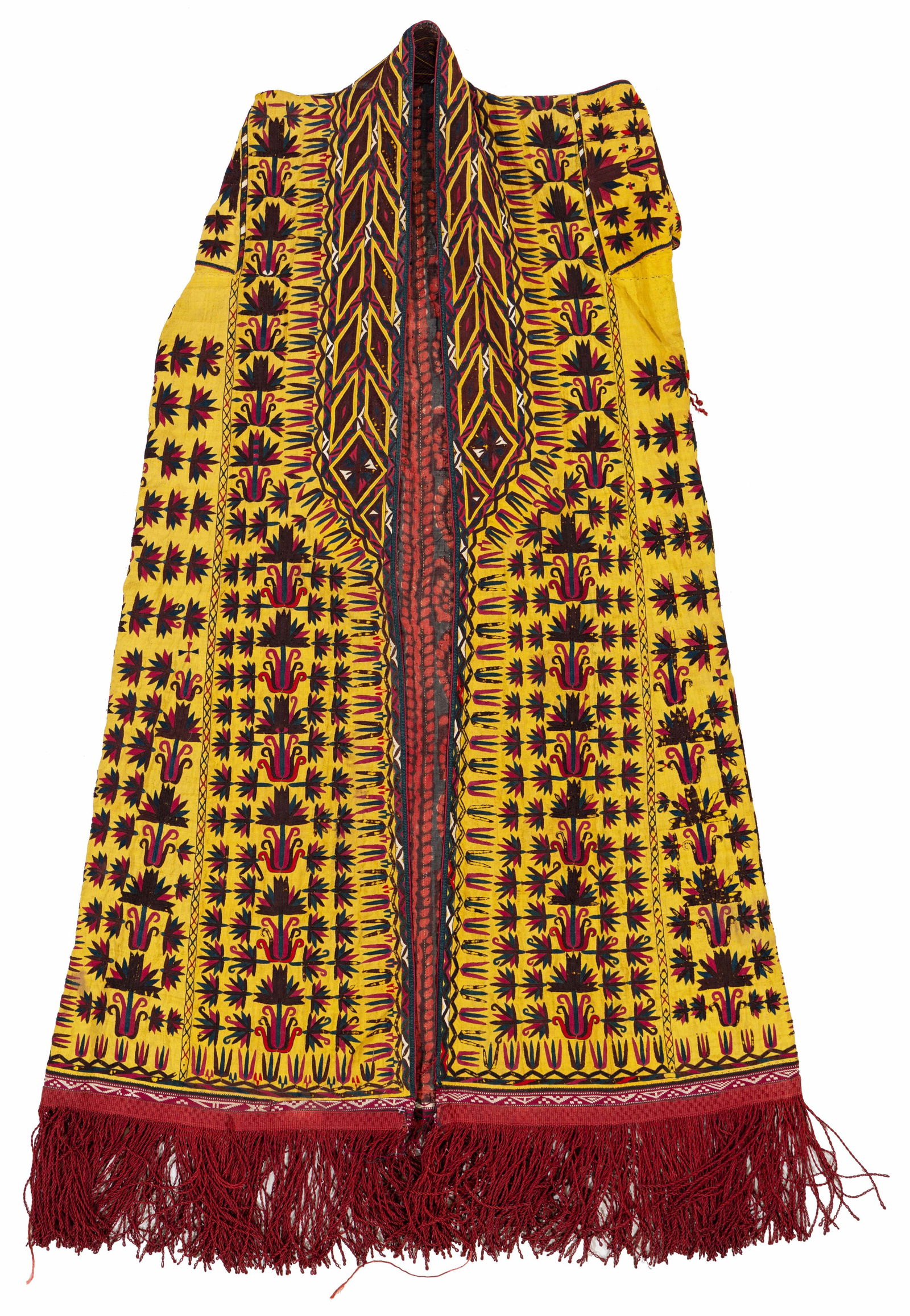 Yellow Ground Tekke Chirpy: Yellow Ground Tekke Chirpy 160 x 110 cm (5' 3" x 3' 7") Turkmenistan, second half 19th century Condition: very good, slight abrasions, slight signs of use Silk on cotton