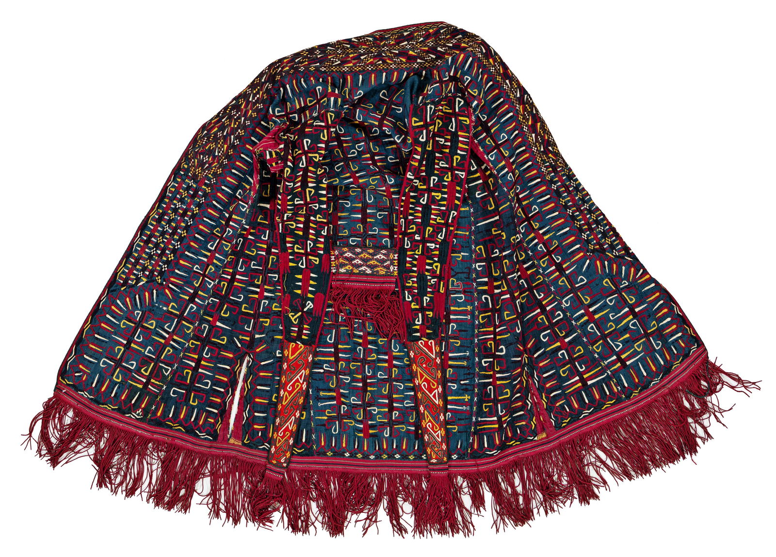 Green Ground Tekke Chirpy: Green Ground Tekke Chirpy 104 x 144 cm (3' 5" x 4' 9") Turkmenistan, late 19th century Condition: good, scattered small abrasions, slight signs of use Provenance: ex Franz Glantschnig collection Silk