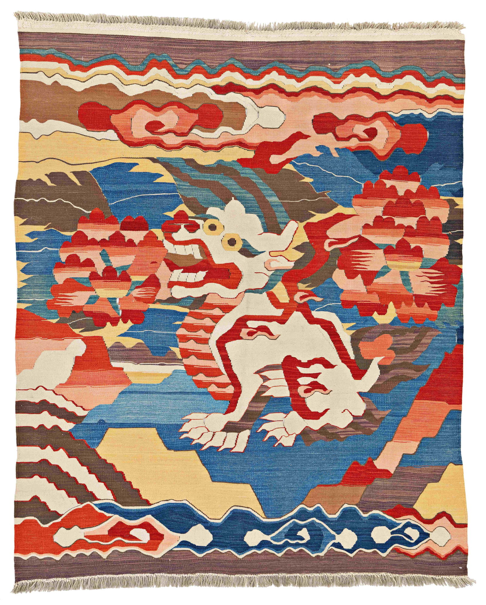 Kilim with Fo-Dog: Kilim with Fo-Dog 168 x 136 cm (5' 6" x 4' 6") Turkey, second half 20th century Condition: excellent Warp: wool, weft: wool