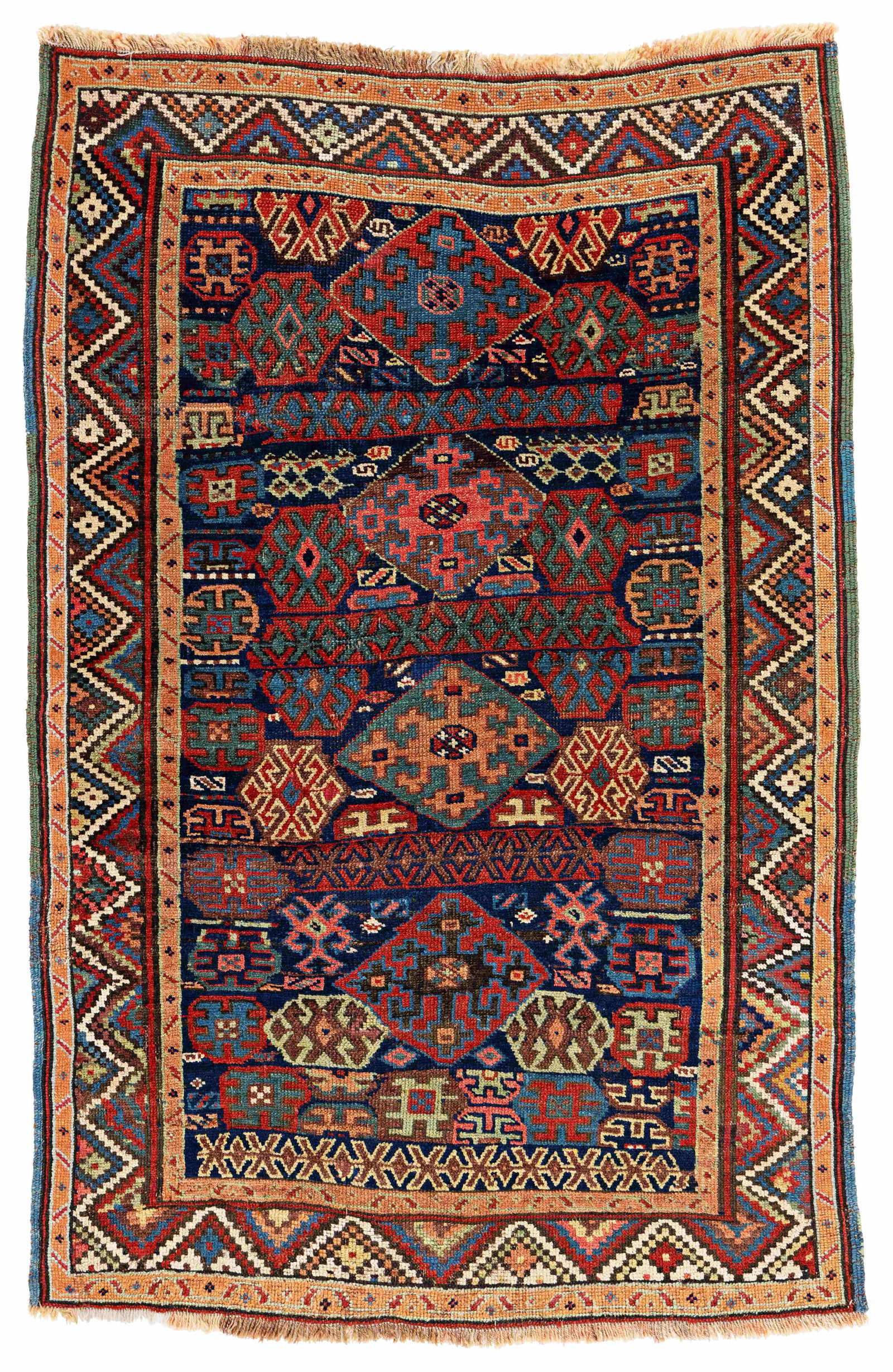 Djaff Rug: Djaff 182 x 118 cm (6' x 3' 10") Persia, late 19th century Condition: good, low pile in places, scattered small repairs, minor small moth damages Warp: wool, weft: wool, pile: wool