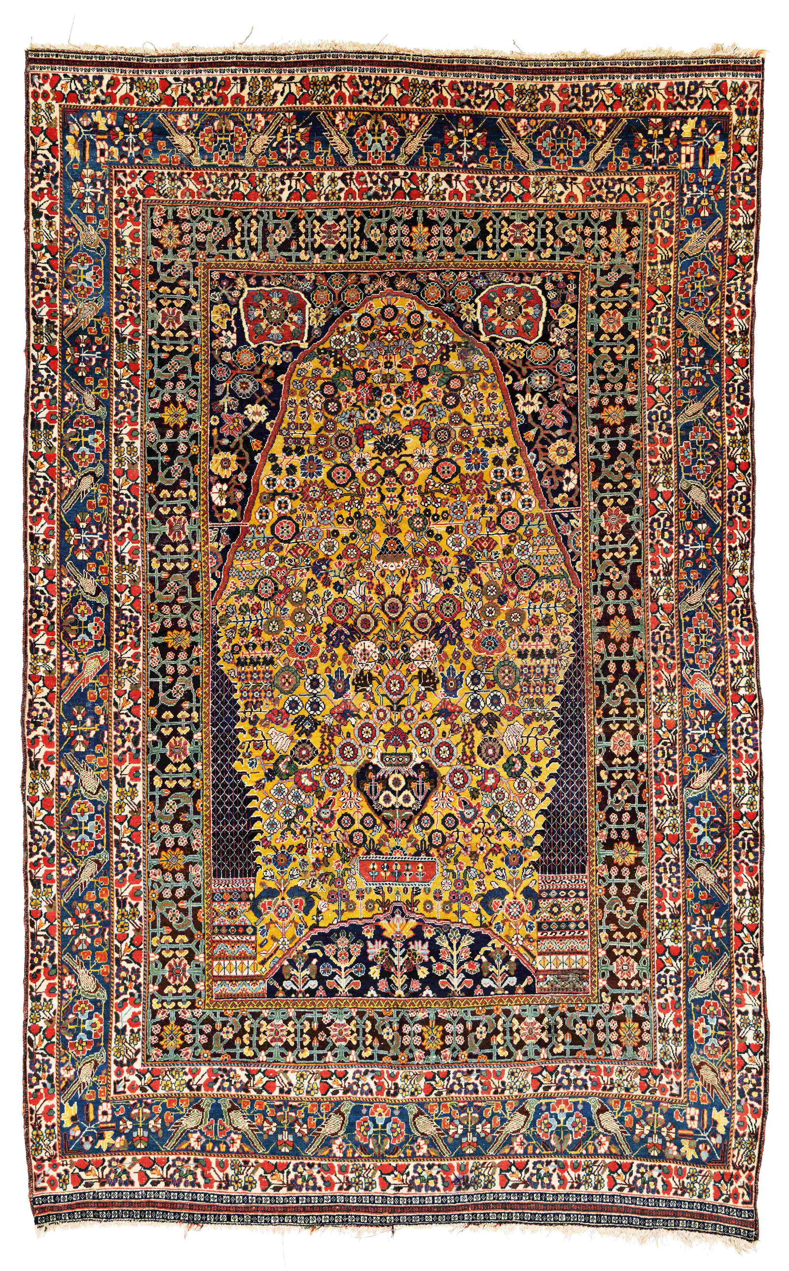 Fine Kashkuli Millefleur Rug: Fine Kashkuli Millefleur 262 x 162 cm (8' 7" x 5' 4") Persia, late 19th century Condition: very good, mostly good pile, one small stain Warp: cotton, weft: cotton, pile: wool