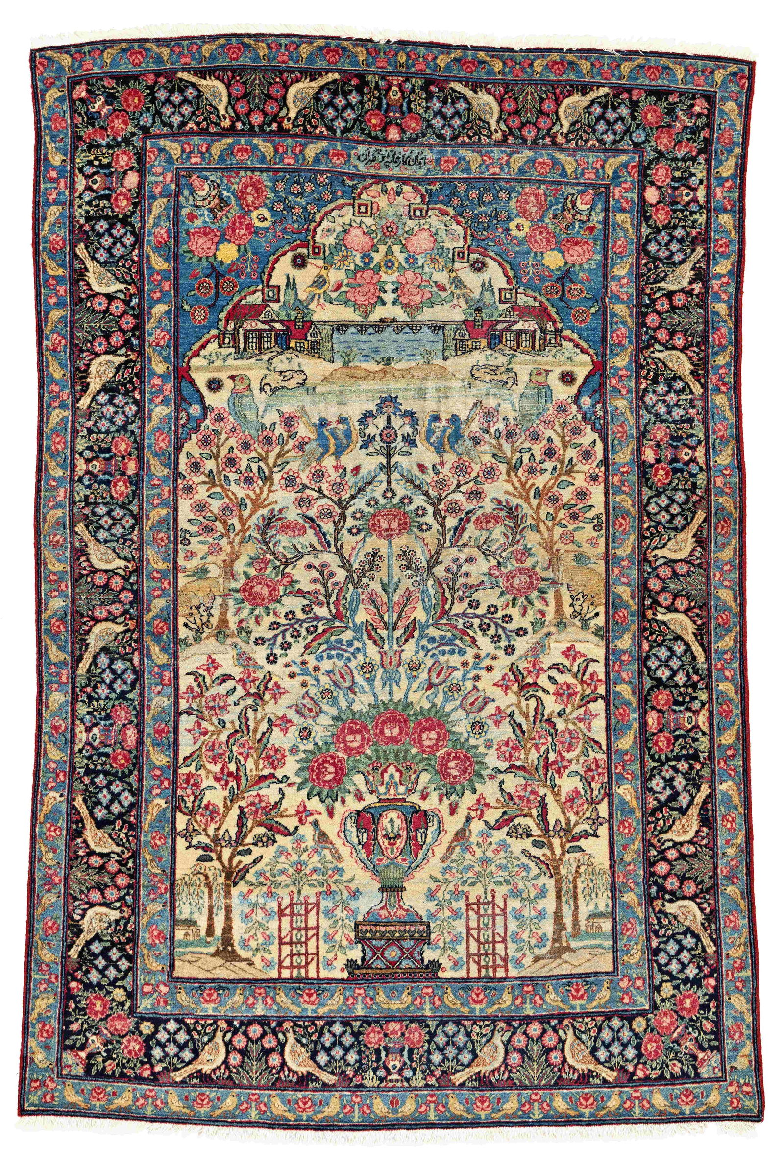 Signed Tehran Rug: Signed Tehran 191 x 130 cm (6' 3" x 4' 3") Persia, early 20th century Condition: good, scattered low pile, selvages rebound, slight signs of use Warp: cotton, weft: cotton, pile: wool