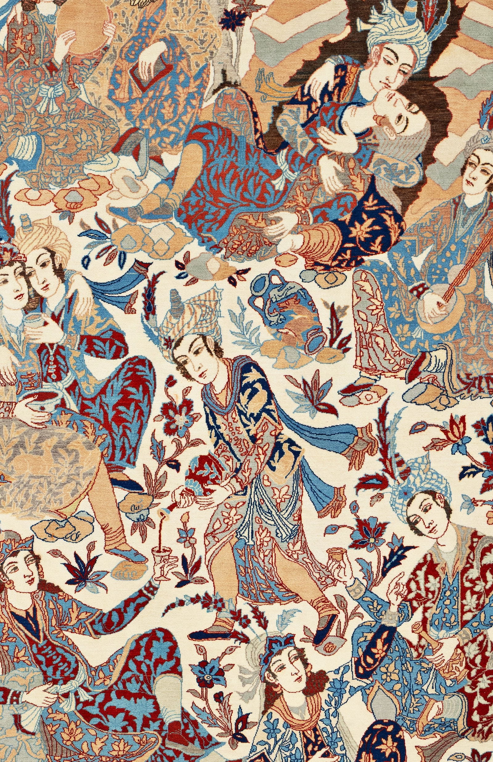 Signed Isfahan Pictorial Rug - 4