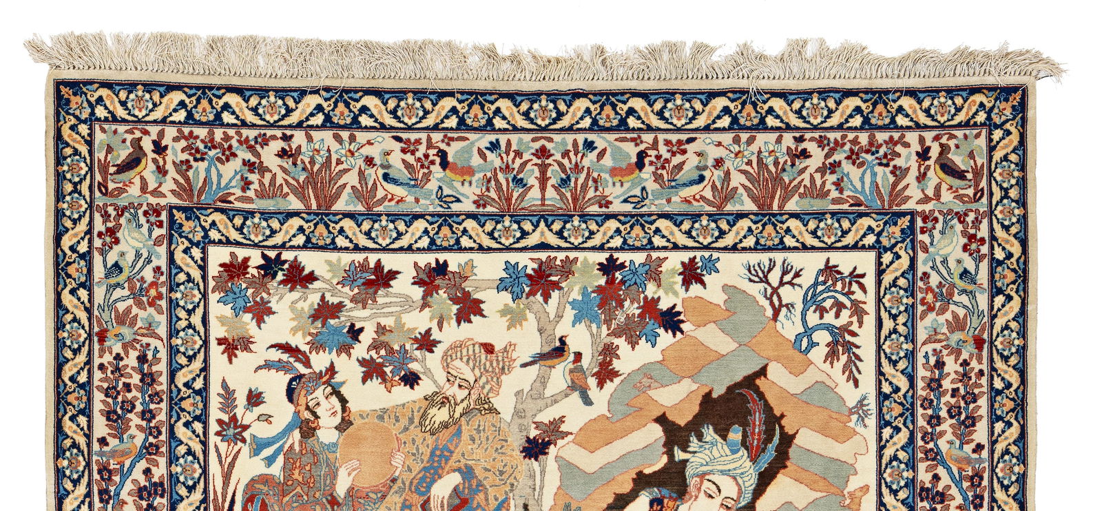 Signed Isfahan Pictorial Rug - 5