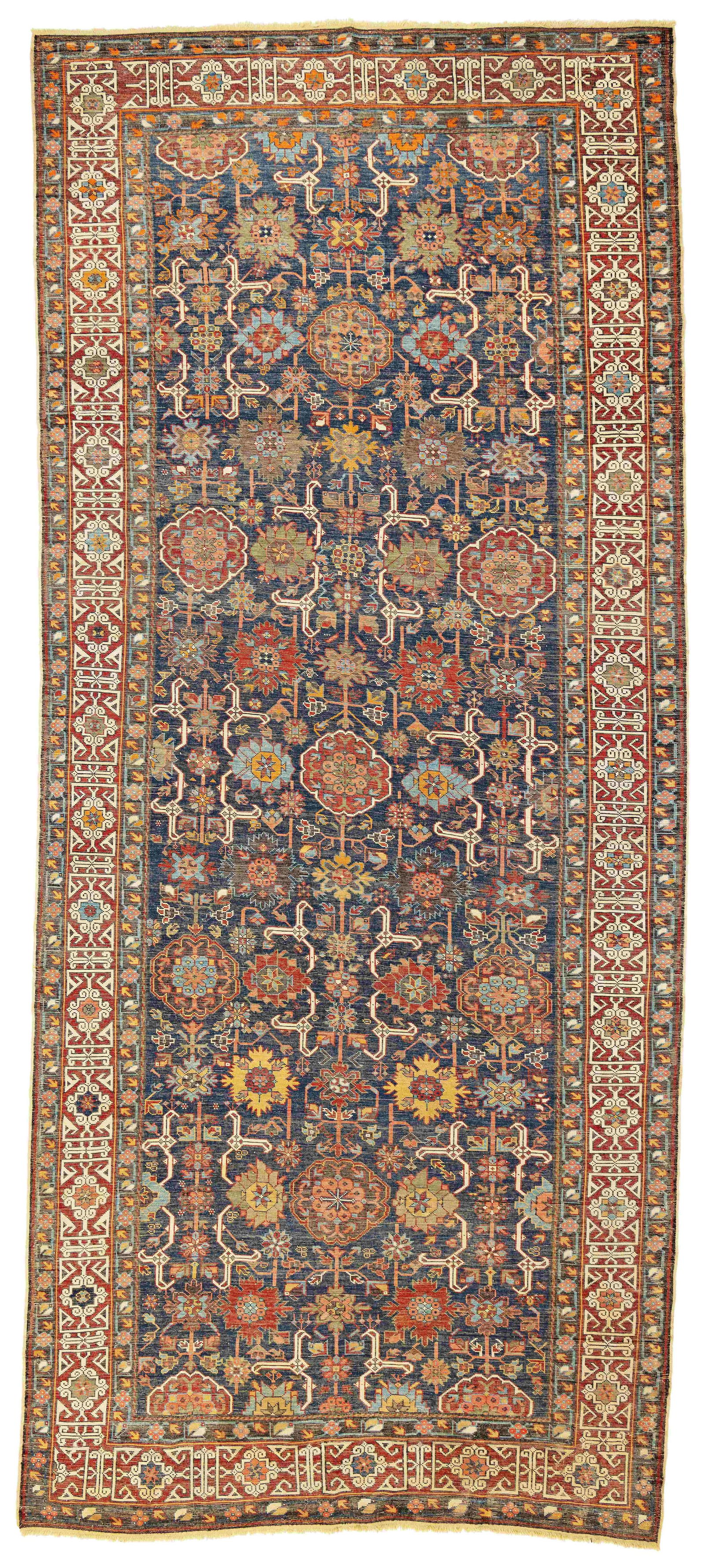 Large Fork-Leaf Kuba Carpet - 2