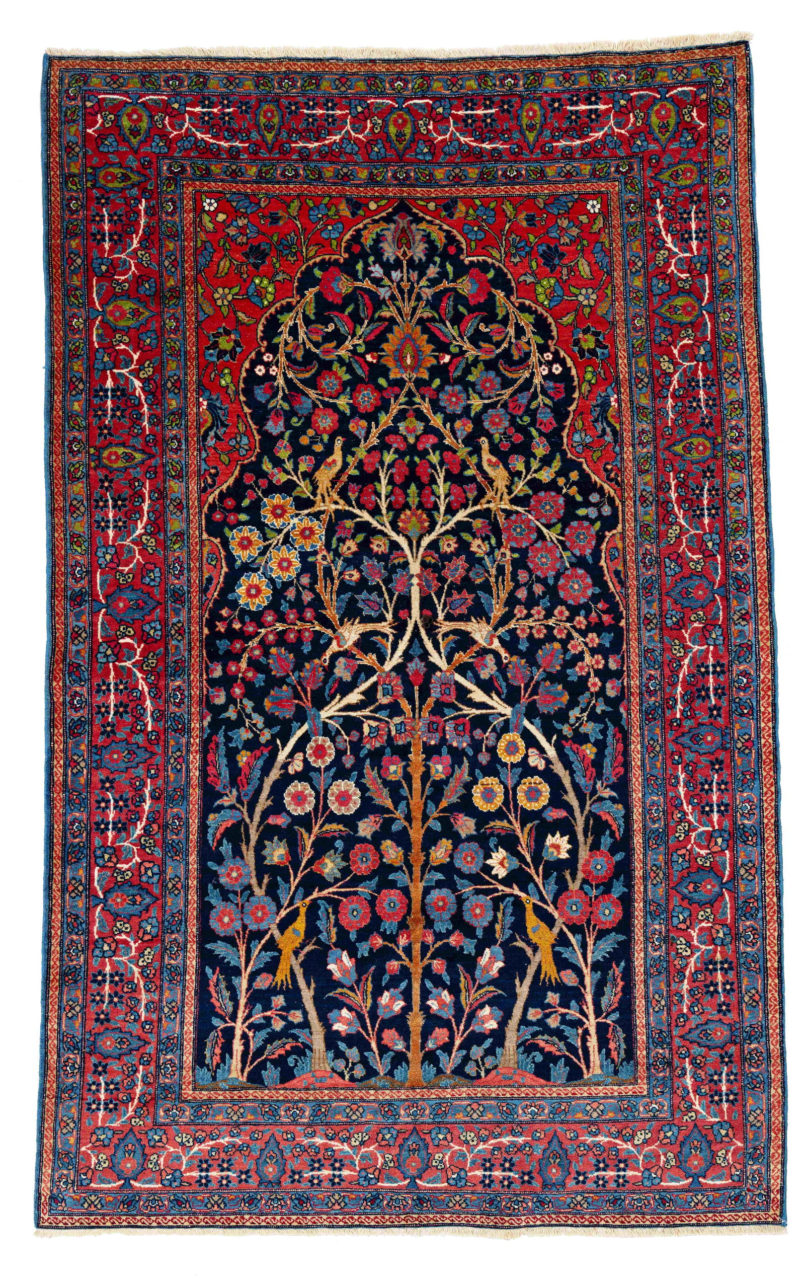 Tabriz Pictorial Rug: Tabriz Pictorial Rug 270 x 167 cm (8' 10" x 5' 6") Persia, ca. 1940 Condition: excellent Warp: cotton, weft: cotton, pile: wool