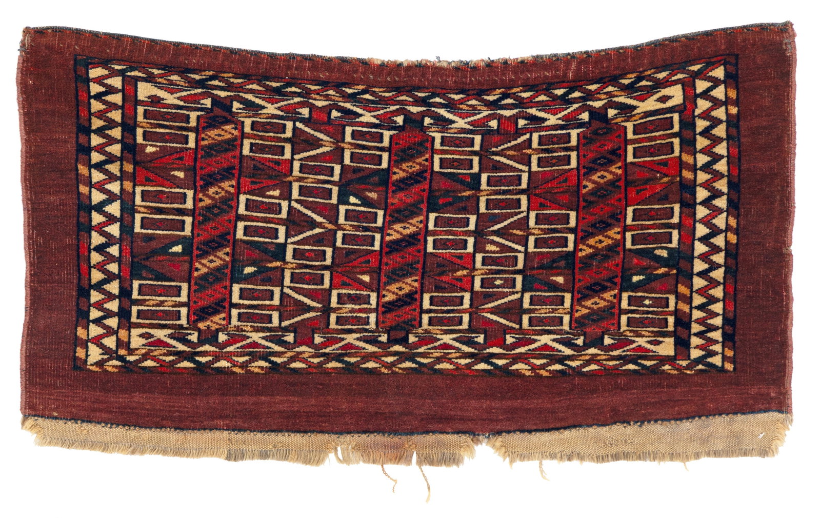 P-Chodor Mafrash: P-Chodor Mafrash 81 x 40 cm (2' 8" x 1' 4") Turkmenistan, mid 19th century Condition: very good, good pile, a minor repair in the middle, minor signs of use Provenance: ex Hans-Christian Sienknecht co