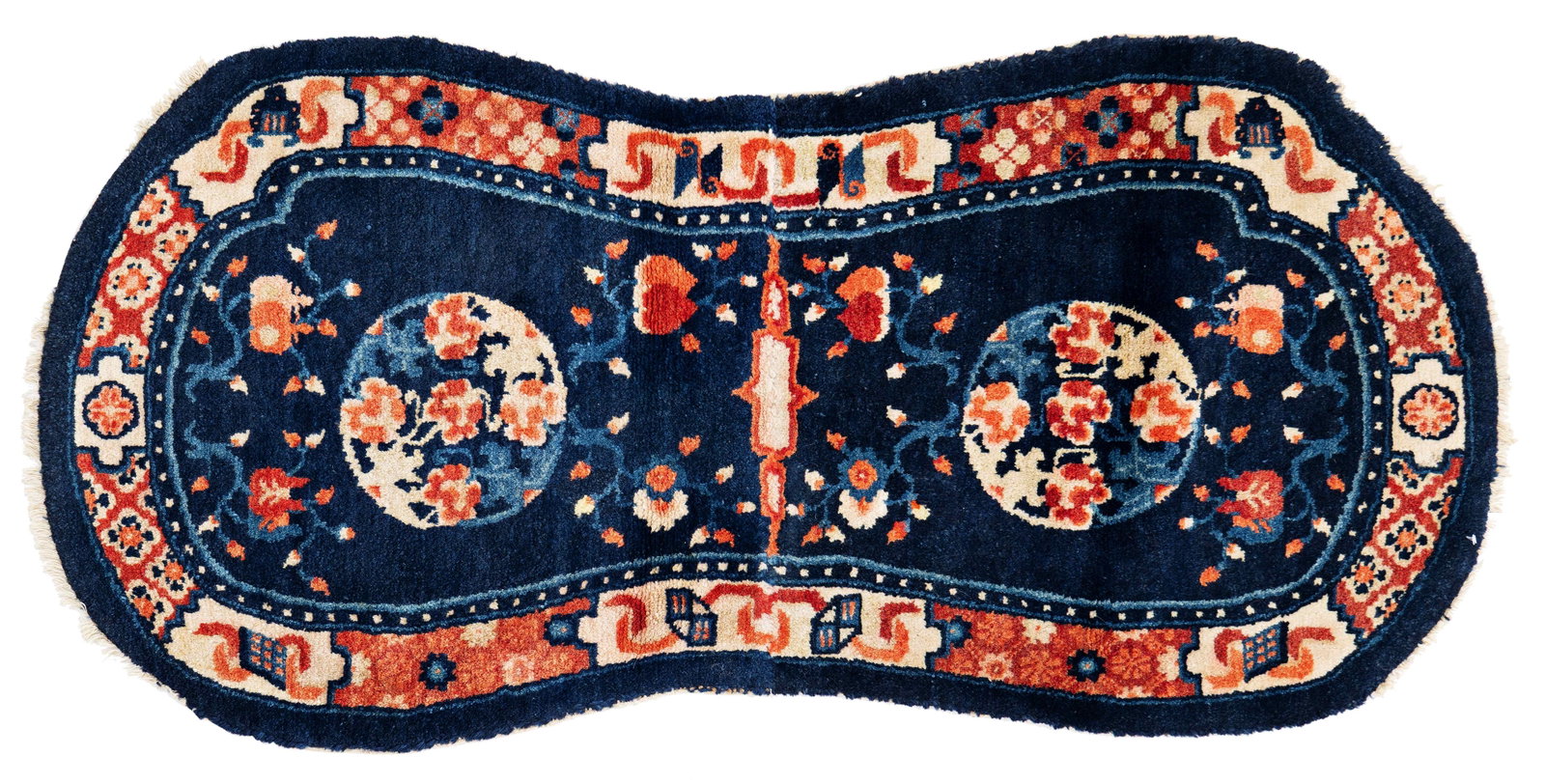 Ning Xia Saddle Cover: Ning Xia Saddle Cover 131 x 65 cm (4' 4" x 2' 2") China, early 20th century Condition: very good, good pile, minor signs of use, scattered small repairs Warp: cotton, weft: cotton, pile: wool