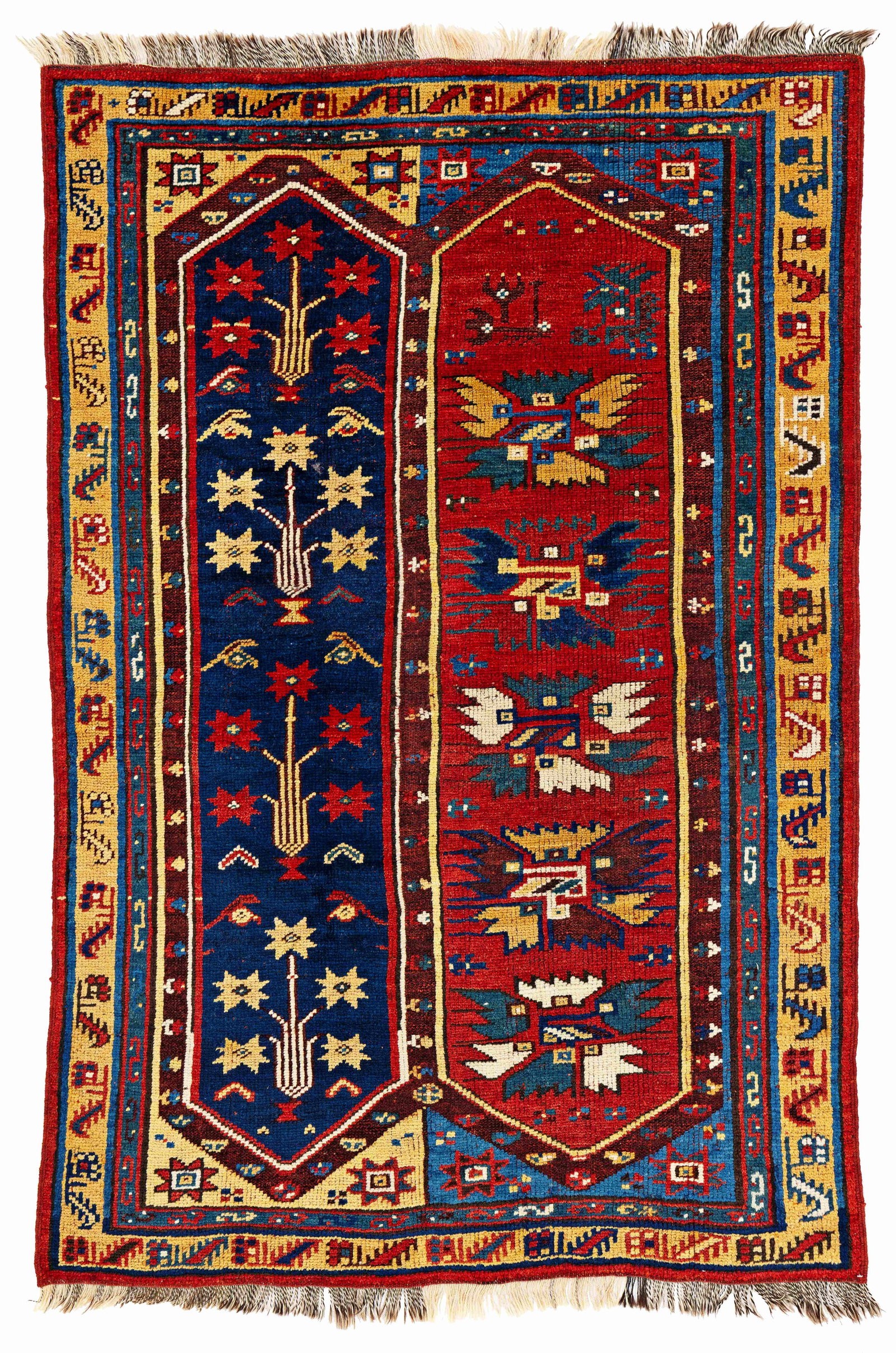 Megri Rug: Megri 163 x 108 cm (5' 4" x 3' 7") Turkey, second half 19th century Condition: good, mostly good pile, corroded brown, minor small repairs Warp: wool, weft: wool, pile: wool