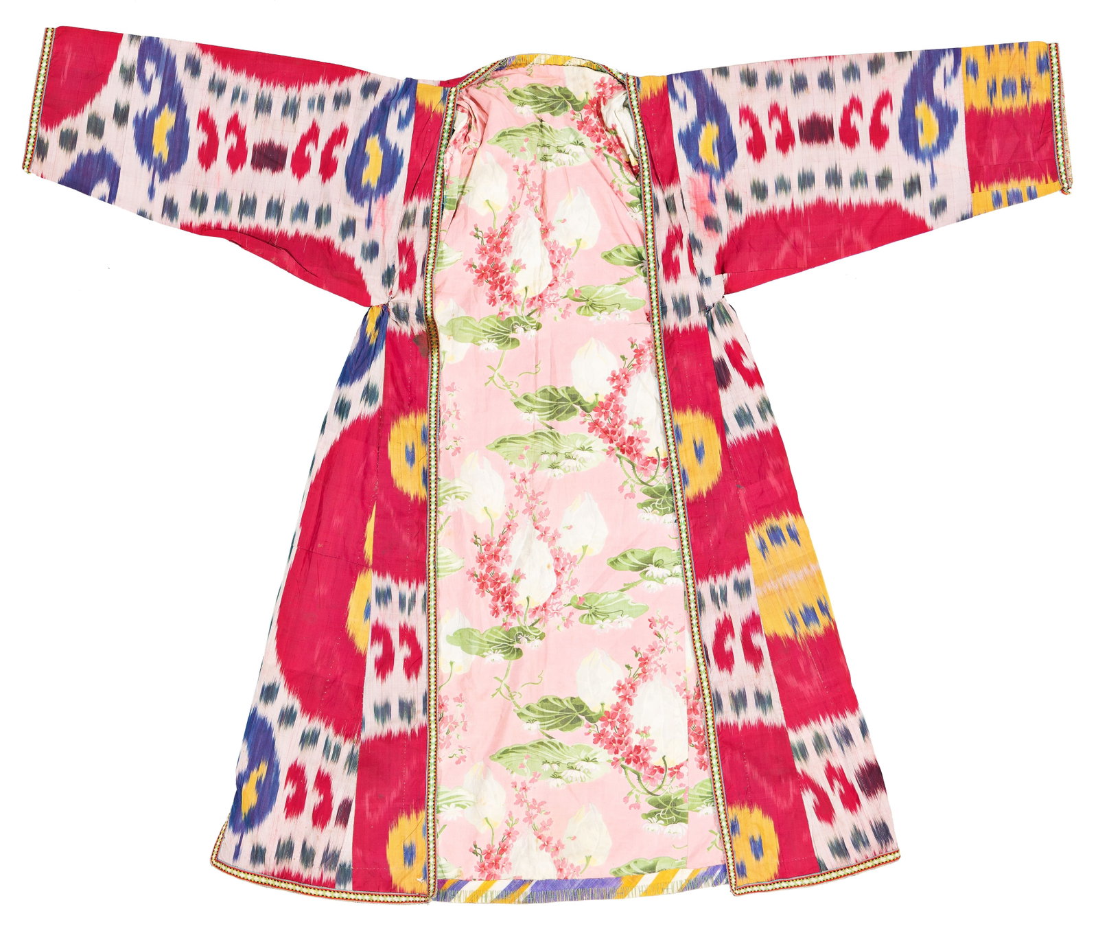 Silk Ikat Coat: Silk Ikat Coat 150 x 120 cm (4' 11" x 3' 11") Uzbekistan, ca. 1900 Condition: very good, minimally stained, minor signs of use