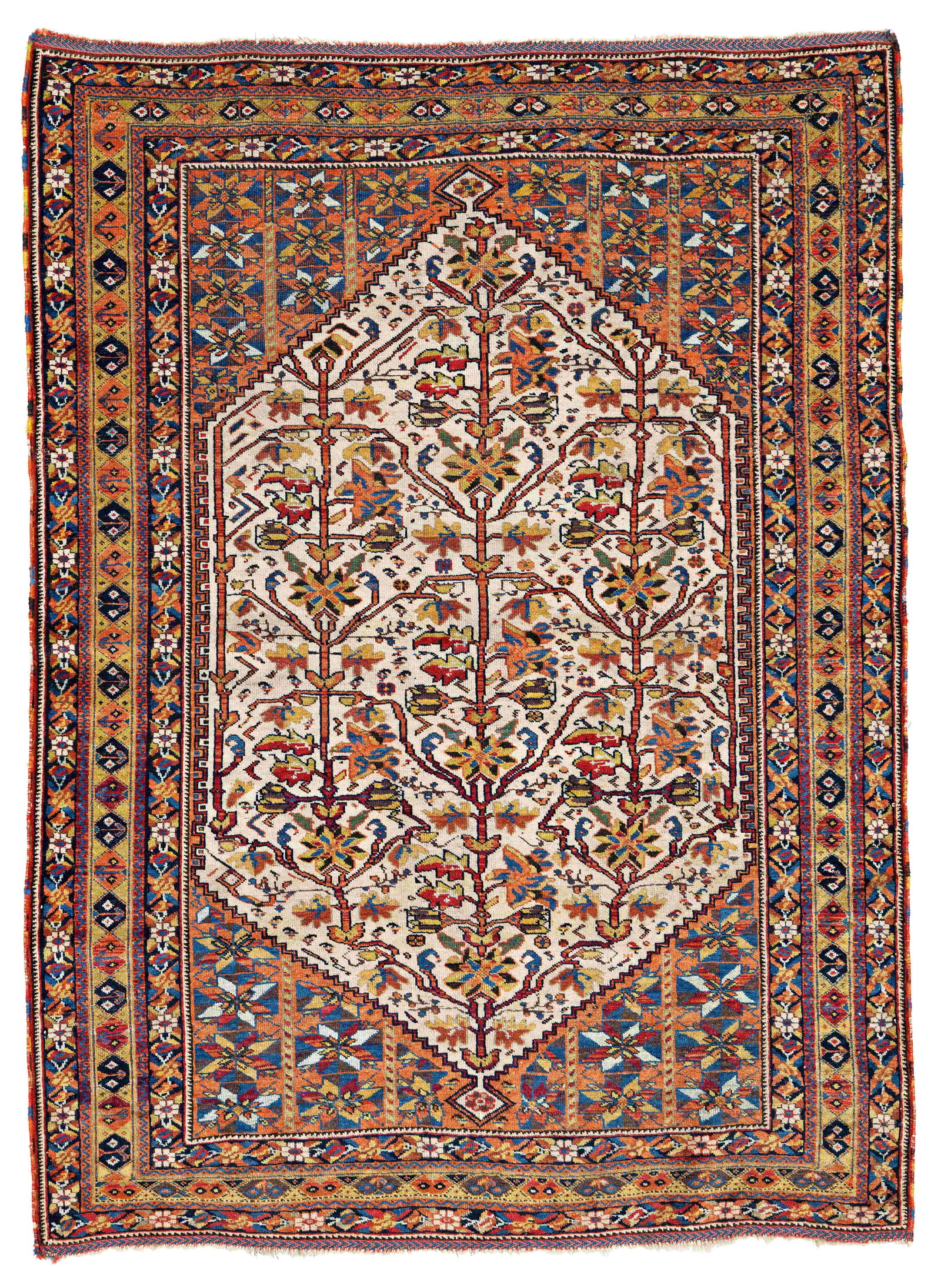 Afshar Rug: Afshar 174 x 127 cm (5' 9" x 4' 2") Persia, late 19th century Condition: very good, low pile but not worn, slight signs of use Warp: wool, weft: wool, pile: wool