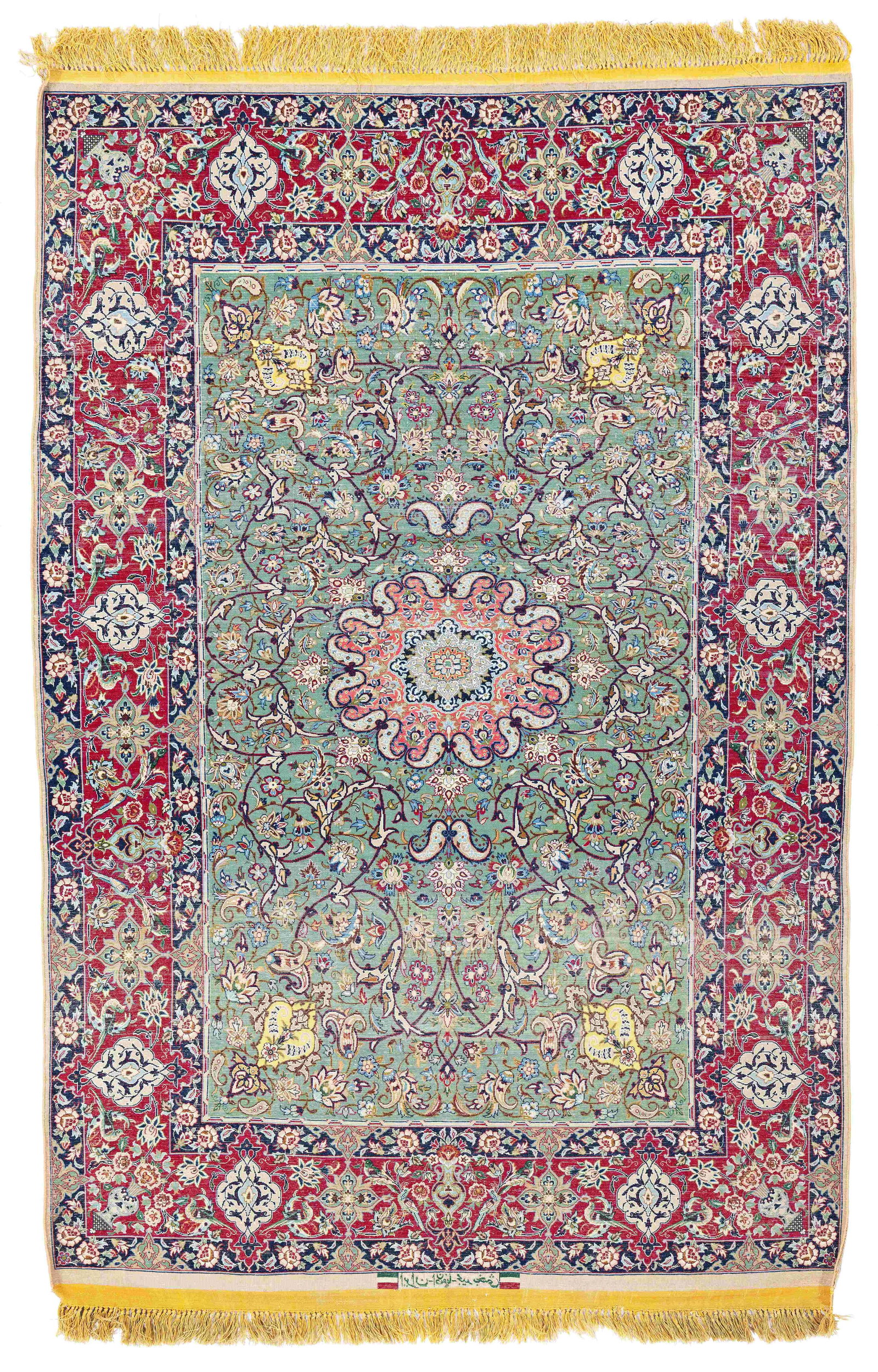 Fine Isfahan Rug signed "Iran Isfahan Majid Bakhshi" (12 x 12 knots per sq cm) - 2