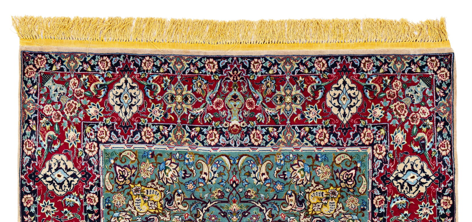 Fine Isfahan Rug signed "Iran Isfahan Majid Bakhshi" (12 x 12 knots per sq cm) - 5