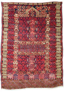 Tekke engsi, Turkmenistan circa 1860: Tekke engsi, Approximately 4ft. 11in. x 4ft. (149x122cm) Turkmenistan circa 1860