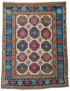 Kazak rug, Caucasus circa mid-19th century: Kazak rug, Approximately 7ft. 5in. x 5ft. 7in. (226x170cm) Caucasus circa mid-19th century