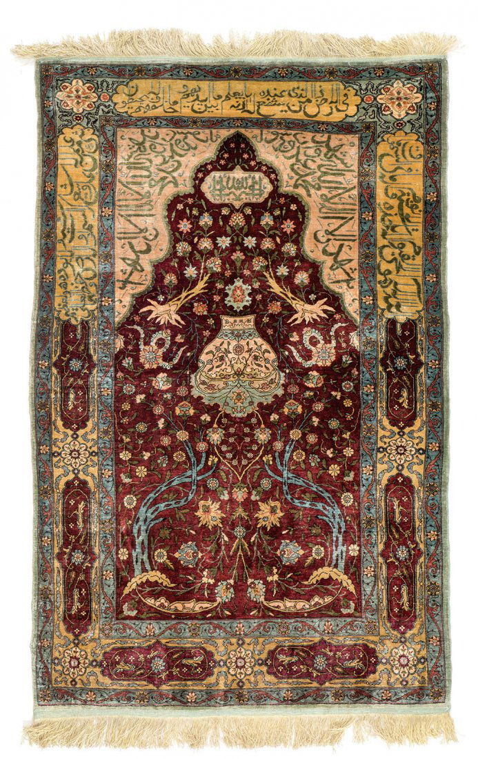 Hereke Silk Prayer rug