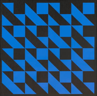 Horst Bartnig * (1936 Millitsch/Schlesien) 8 blaue und: Horst Bartnig *(1936 Millitsch/Schlesien)8 blaue und 8 schwarze Quadrate, 1978Siebdruck auf festem Velin, 60 x 60 cmExpl.: eines von 46Signatur RueckseiteBezeichnet RS : Titel eigenhaendigProvenienz: