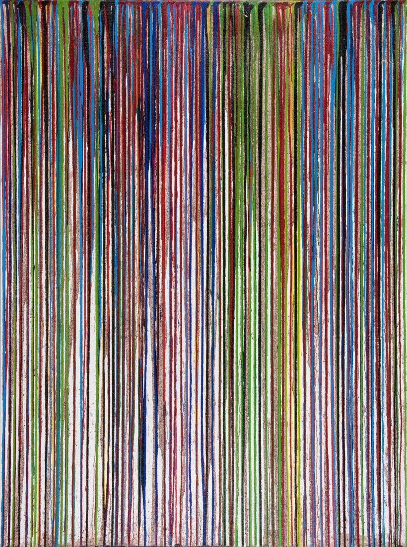 Hermann Nitsch * (1938 Wien) Schuettbild, 2011: Hermann Nitsch * (1938 Wien) Schuettbild, 2011 Acryl und Blut (Aktionsschuettung) auf Jute, 200 x 150 cm Signatur Rueckseite: H. Nitsch, 2011 Bezeichnet am Keilrahmen: HF_011_11 Provenienz: Privatsamm