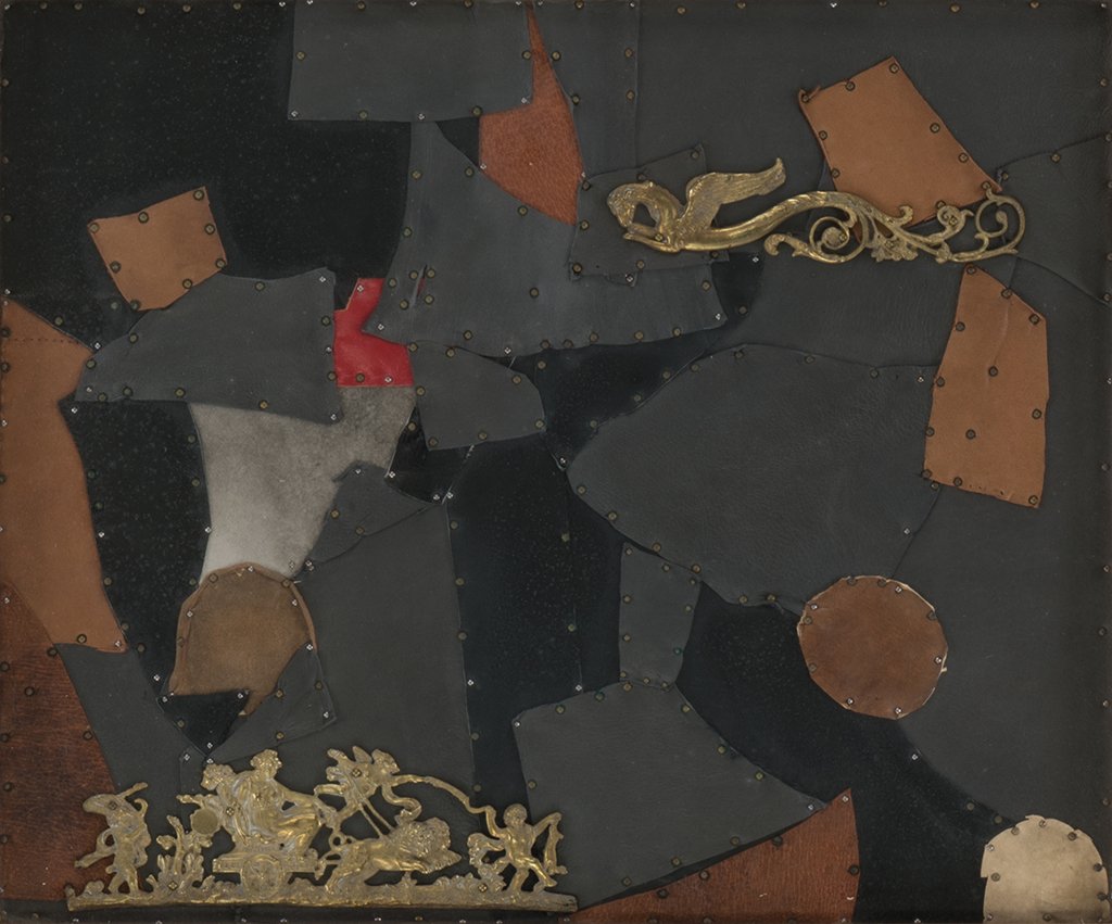 Curt Stenvert * (1920 Wien - 1992 KÃ¶ln): Lederromantik, 1972 Collage, 37 x 44 cm KÃ¼nstlerrahmen Signatur RÃ¼ckseite: Curt Stenvert fecit 1972 Bezeichnung RÃ¼ckseite: Titel, Spempel Stenvert Lederromantik, 1972 collage, 37 x 44 cm Arti