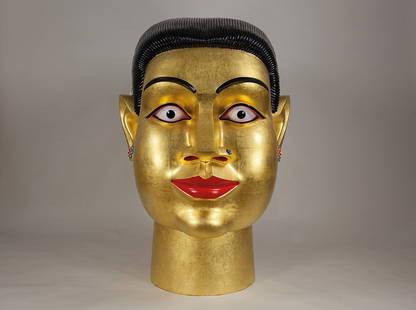 Ravinder Reddy * (1956 Suryapet, Indien): Vergoldeter Kopf, 2006 Polyester, Fiberglas, bemalt, vergoldet, 135 x 89 x 152cm Vergoldeter Kopf, 2006 polyester, fiberglass, painted, gilded, 135 x 89 x 152cm