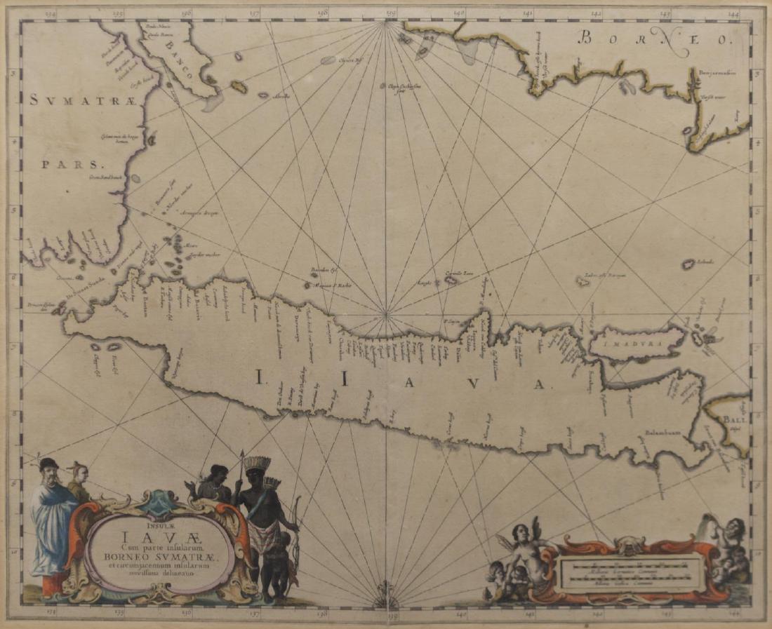 ANTIQUE MAP OF ISLE OF JAVA, JAN JANNSON 17TH C (1 of 5)
