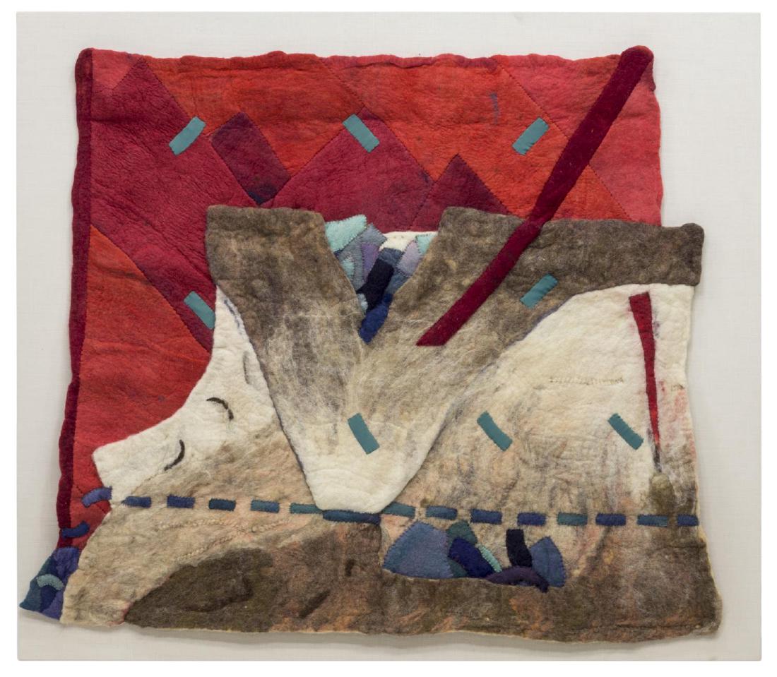 ABSTRACT FELTED WOOL LANDSCAPE HANGING ARTWORK (1 of 3)