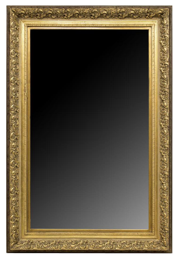 LARGE ANTIQUE STYLE CARVED GILTWOOD WALL MIRROR (1 of 6)