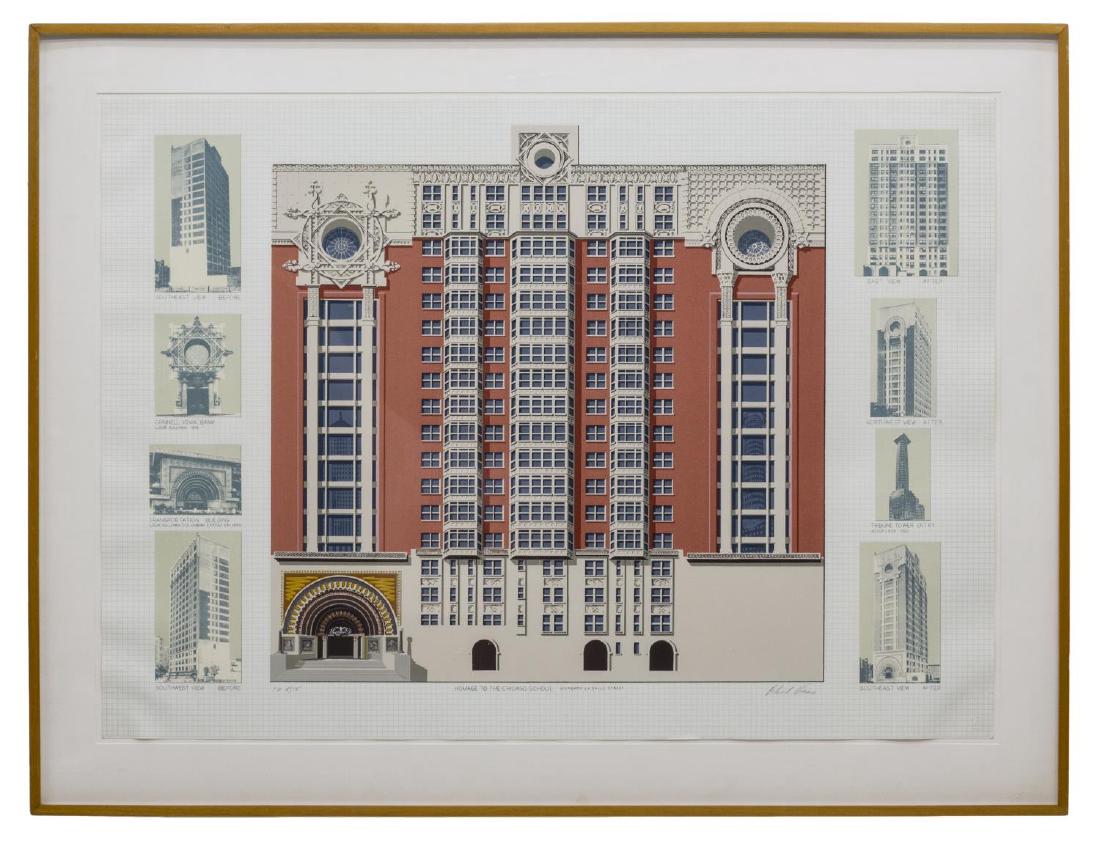 FRAMED RICHARD HAAS SERIGRAPH, 'CHICAGO SCHOOL' (1 of 4)