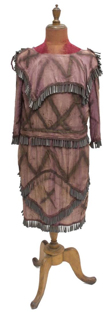 NATIVE AMERICAN PAINTED CLOTH TIN CONE DRESS (1 of 7)
