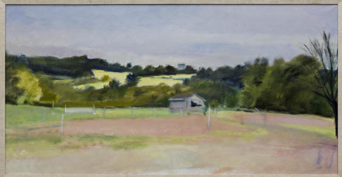 WOLF KAHN (NY 1927) 'LUCY BUMP'S RIDING RING': Framed oil on canvas, "Lucy Bump's Riding Ring", 1981, signed lower right W. Kahn (Wolf Kahn, New York/ Vermont/Germany, b. 1927), titled on stretcher verso, numbered 58 1981, retaining A. Kaupp & Ass