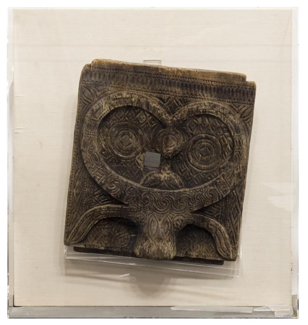 CASED INDONESIAN TORAJA CARVED WOODEN GRAVE DOOR (1 of 4)