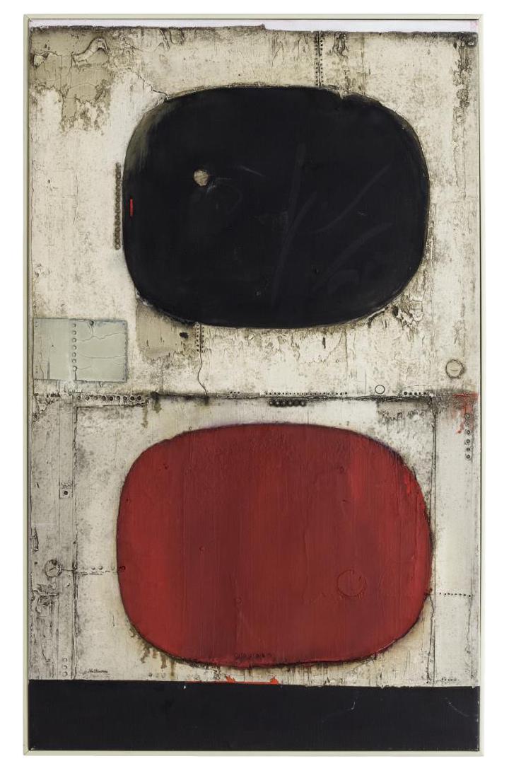 LEE GOLDSTROM (20TH C.), ABSTRACT OIL PAINTING (1 of 3)