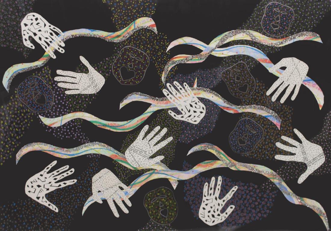 FRAMED MIXED MEDIA COLLAGE/PAPER, MELANIE WYGONIK (1 of 3)