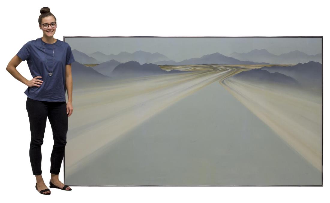 FRAMED ABSTRACT LANDSCAPE 'LANDING' ANN TAYLOR (1 of 5)