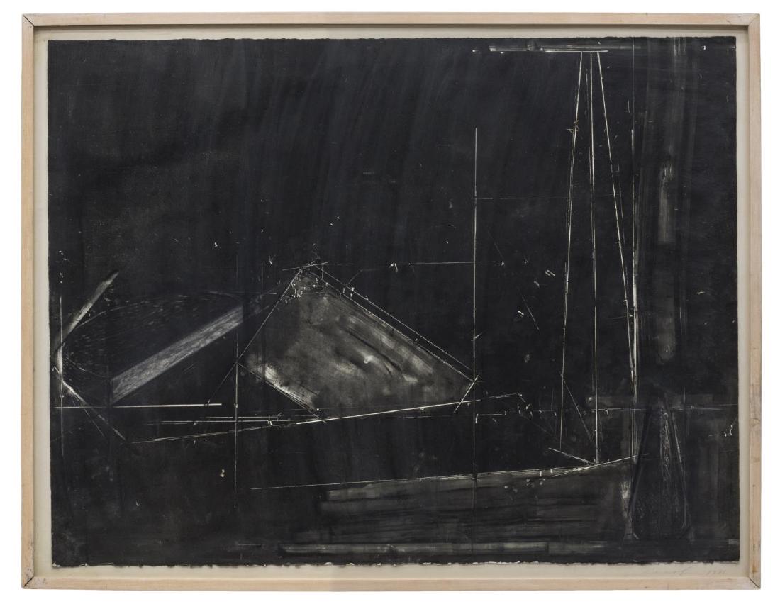 JULIE COHN (20TH C.) ABSTRACT INK ON PAPER ARTWORK (1 of 4)