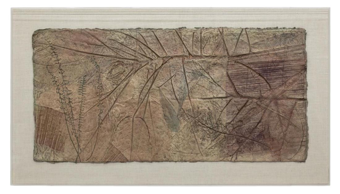 FRAMED MOLDED PAPER ABSTRACT COMPOSITION, 20TH C (1 of 2)