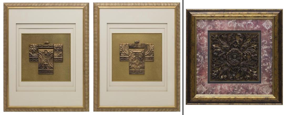 (3) MIXED MEDIA WALL ART, ARCHITECTURAL MOLDING (1 of 4)