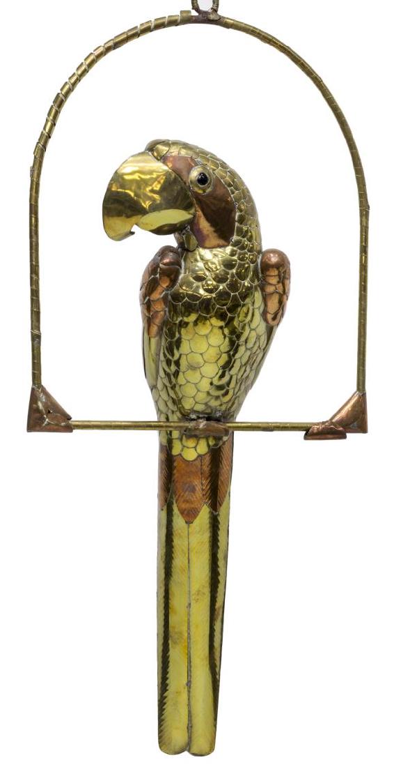 COPPER & BRASS PARROT, ATTRIB. SERGIO BUSTAMANTE (1 of 4)