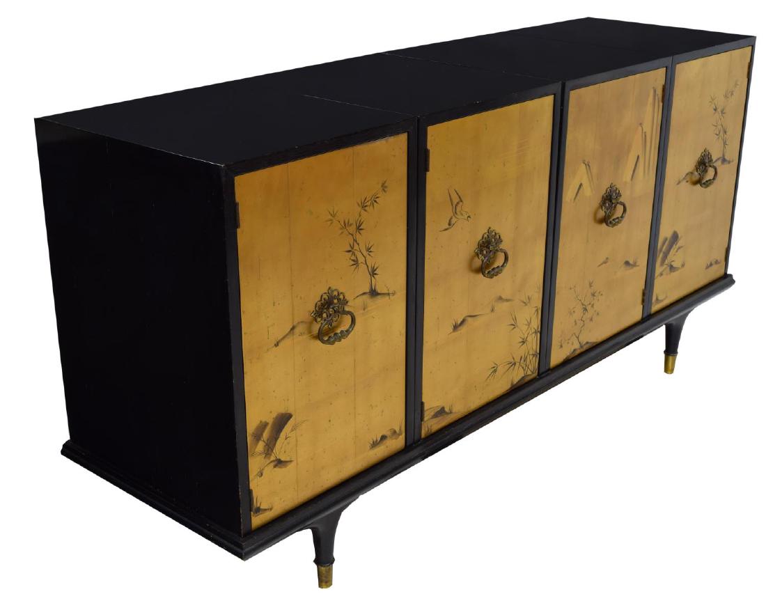 RENZO RUTILI MODERN ASIAN STYLE GILT FACE CREDENZA (1 of 5)