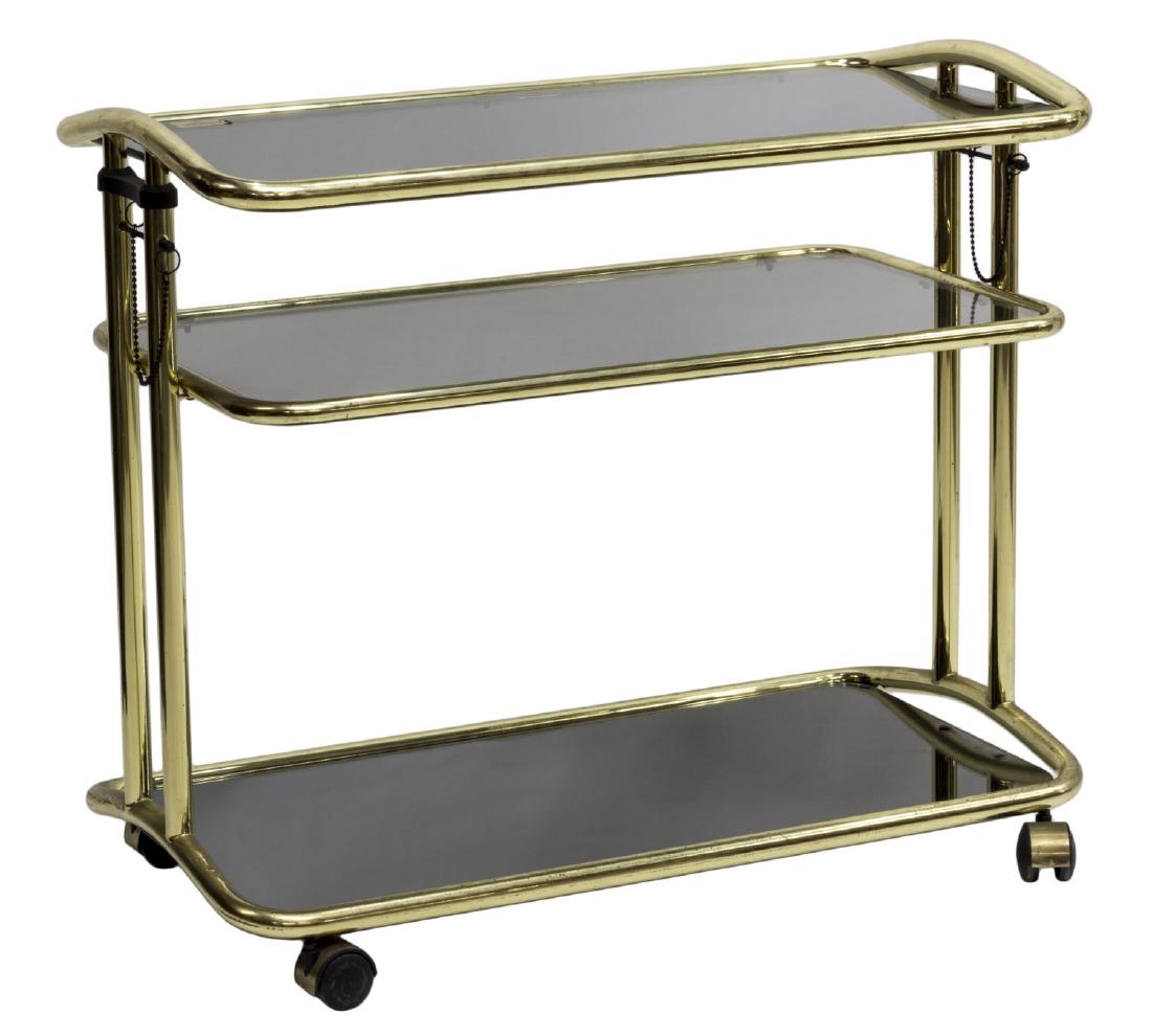 ITALIAN MODERN DESIGN BRASS & GLASS SERVICE CART (1 of 3)