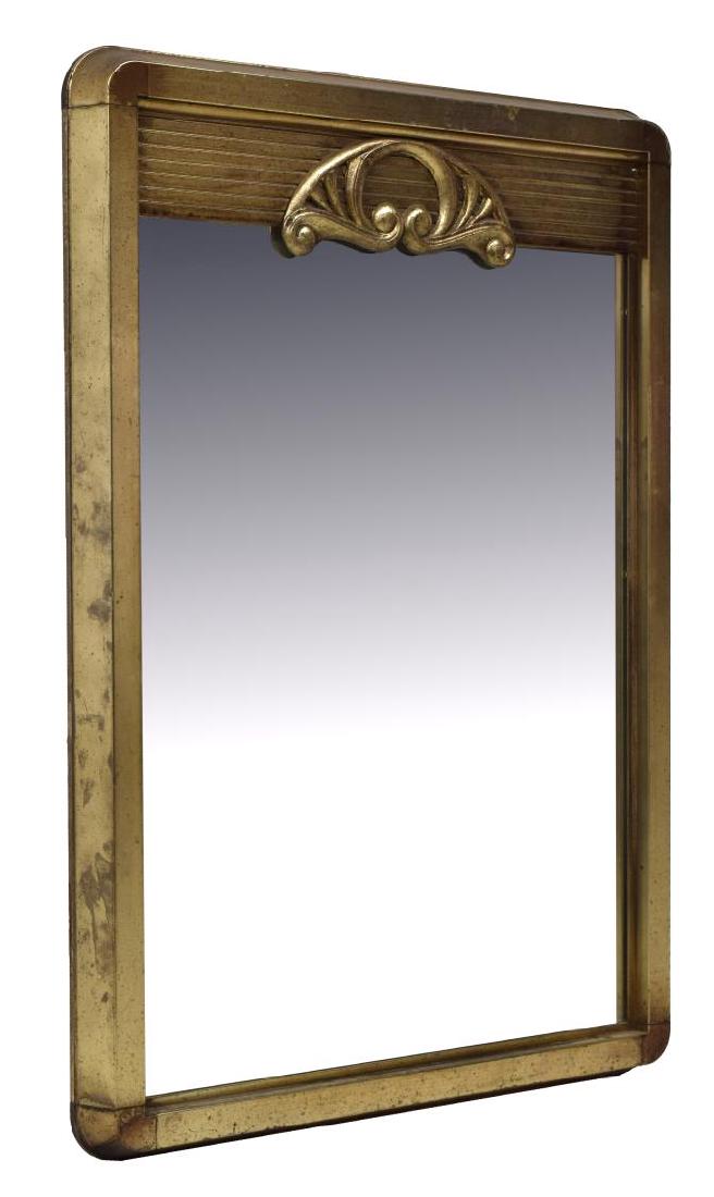 ART DECO SILVER TONE METAL HANGING WALL MIRROR (1 of 5)