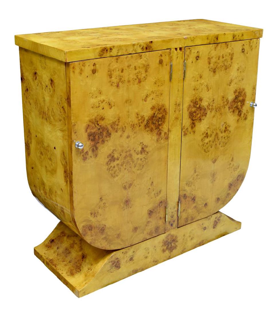 FRENCH ART DECO STYLE BIRDS EYE MAPLE CABINET (1 of 3)
